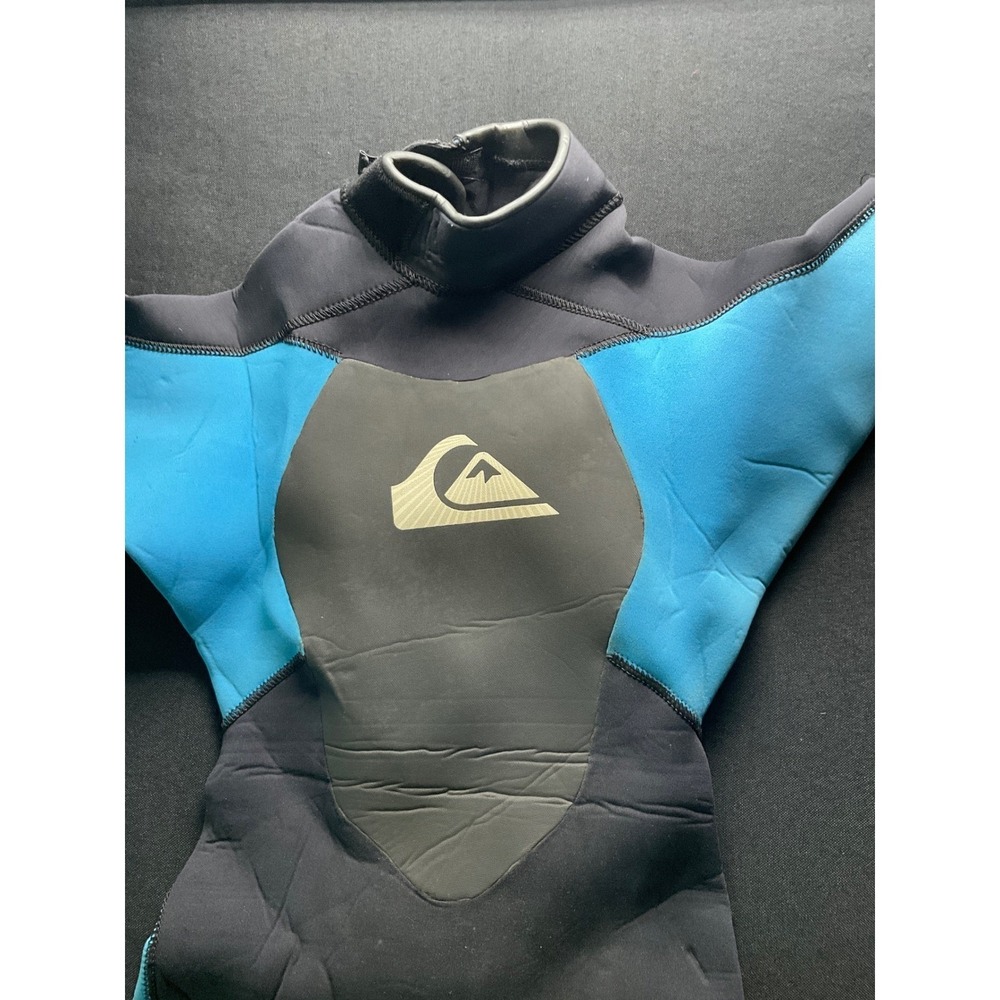 Quiksilver Kids Wetsuit Size 8 Shorty Neoprene Blue Black Surfing Swim